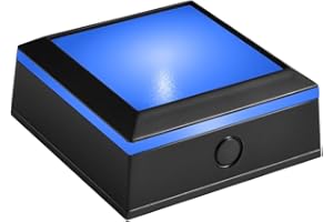 ZRENJHUS Light Base LED Display Stand Warm Light Display Base Pedestal Lighted Up Stand for 3D Crystal Artwork Square Black 12 Colorful Modes Base for Product Video Show - Flat