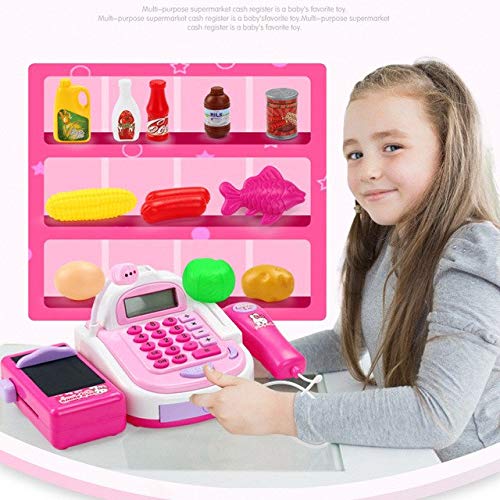XuBa Pretend Play Electronic Cash Register Toy Realistic Actions & Sounds with Mic Simulation Cash Register Show