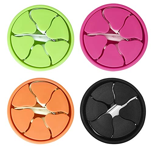 Tangle-Free Earbuds Holder Storage Case Portable Silicone Headphone Earphone Cable Compact Storage Cord Wrap Winder Headphones Keeper System Organizer (Orange Black Red Green) - Thumbnail 7