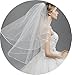 Belle House Girls' White Veils Ribbon Edge With Comb Beaded Communion Veil