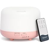 SPLITSKY 300ml Essential Oil Diffuser with Remote and Quiet Operation | Continuous and 10-second intermittent mist, 2H/4H timers, 7-color LED light and auto shut-off for bedrooms and offices.