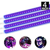 Brillihood LED UV Black Light Fixture, 20W, 4FT T5 Integrated Tube lamp, Fluorescent Blacklight Bulb for Poster, Party, Club, Festivals, Led Stage Lighting with Built-in ON/Off Switch, 4-Pack