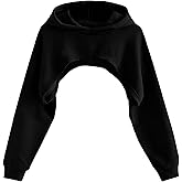 Ecolala Girls Super Cropped Hoodie Drop Shoulder Pullover Long Sleeve Crop Top