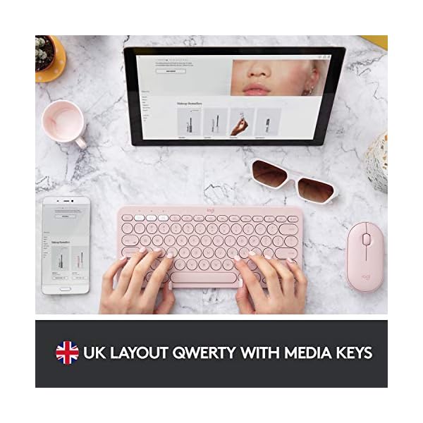 Logitech-K380-Multi-Device-Bluetooth-Wireless-Keyboard-with-Easy-Switch-for-up-to-3-Devices-Slim-2-Year-Battery--PC-Laptop-Windows-Mac-Chrome-OS-Android-iPad-OS-Apple-TV-Rose Logitech K380 Multi-Device Bluetooth Wireless Keyboard with Easy-Switch for up to 3 Devices, Slim, 2 Year Battery – PC…