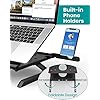 Laptop-Stand-Holder-Built-in-Foldable-LegsPhone-Holder9-Adjustable-Height-Laptop-RiserKlearlook-Portable-Air-Ventilation-Ergonomic-Notebook-Support-Tray-Keybord-Desk-Storage-for-LaptopTablet-Black Laptop Stand Holder Built-in Foldable Legs&Phone Holder,9-Adjustable Height Laptop Riser,Klearlook Portable Air…