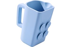 JOY ANAN Baby Bath Rinse Cup with Suctions, 100% Food Grade Silicone, Rinser to Wash Hair and Body with Easy Grip Handle
