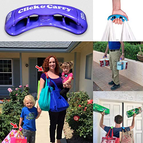 Click & Carry Grocery Bag Carrier with Soft Cushion Grip. Use as a
