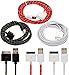 CIKOO 3pcs/Pack 10Ft 3Meter Tangle Free Rugged Nylon Braided USB Data Sync Charger Extension Cable Cord for iPhone 3G 3GS 4 4S iPad 1/2/3 iPod Touch (Black/ White/ Red)