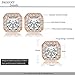 Cubic Zirconia Earrings Studs, Gold Studs Earrings for Women S925 Sterling Silver Square Cz Stud Earrings
