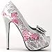 Show Story Silver Butterfly Print Bow Platform High Heel Stiletto Pumps,LF80814