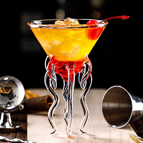 YARNOW Einzigartiges Weingläser-Set 2PCS Octopus Cocktailglas Quallen Saftglas Tasse Martini- Wein Becher Octopusförmige… – Bild 7