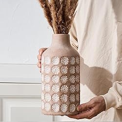 LUKA Ceramic Rustic Farmhouse Vase,10 inch