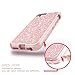 iPhone 8 Case, iPhone 7 Case, iPhone 6/6s Case(Not Plus), Tobomoco Bling Sparkle Glitter Slim Shockproof Drop Protection 3 in 1 Hybrid Hard PC Soft TPU Bumper Protective Case for Women Cute Rose Gold