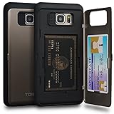 Galaxy Note 5 Case, TORU [Note 5 Wallet Case] Dual Layer Hidden Credit Card Holder ID Slot Card Case with Mirror for Samsung Galaxy Note 5 - Gunmetal