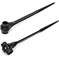 JINYUNDZ 2 Pieces 19mm×22mm(3/4"×7/8") Reversible Ratcheting Wrench,Scaffold Ratchet,Scaffolding Tools,12 Point Double Ended Socket Ratcheting Podger Scaffold Spud Wrench（Black）