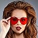 Gejoy 4 Pieces Heart Shaped Sunglasses for Women Men Christmas Valentine's Day Frameless Glasses()