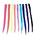 Remylady 22'' Synthetic Fiber Rainbow Multi-Color Clip On In Hair Extensions Party Highlights Straight Hairpieces ( 9 color ) hair pieces for birthday party