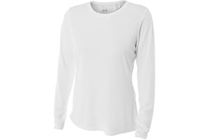 Authentic Sports Shop White Women's Adult Small Long Sleeve Wicking Cool & Comfortable Shirt/Undershirt