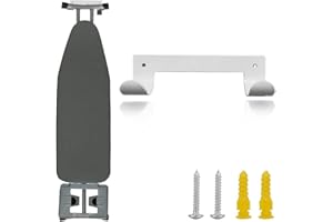 UAIAGM Wall-Mounted Ironing Board Hanger - Silver Ironing Board Holder Organizer for Laundry Rooms - Space-Saving Wall Rack with Hanging Shelf Hanger