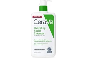 CeraVe Hydrating Facial Cleanser, Moisturizing Face Wash For Dry Skin, Hyaluronic Acid + Ceramides + Glycerin, Hydrating Cleanser For Normal To Dry Skin, National Eczema Association Certified