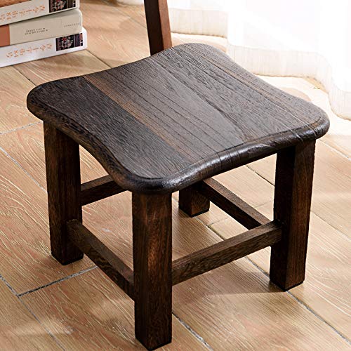 URFORESTIC Handcrafted 100% Solid Wood Bed Step Stool-Foot Stool Kitchen Stools Bed Steps Small Step Ladder Bathroom Stools (Black)