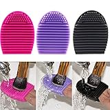 Hotrose 3pcs Silicone Cosmetic Makeup Brush Finger Glove Hand Cleaning Tools Brush Cleaner Tool