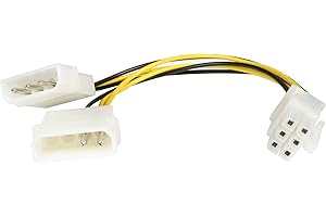 StarTech.com 6in LP4 to 6 Pin PCI Express Video Card Power Cable Adapter - Power Adapter - 4 pin Internal Power (M) to 6 pin 