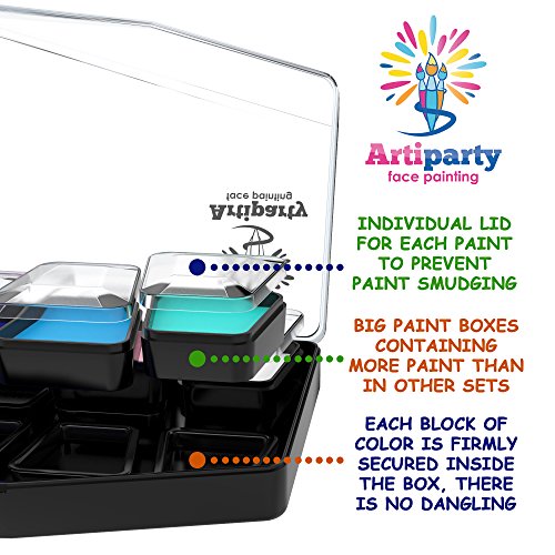 Face Paint Set - Make Up Paint - Premium Adults & Kids Face Painting Kit - Non-Toxic & Hypoallergenic - Easy to Apply & Remove