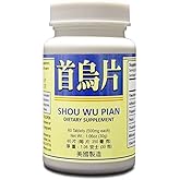 Lao Wei Fleeceflower Combo - Shou Wu Pian Herbal Supplement Helps Calm The Mind 500mg 60 Tablets Made in USA