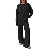 Trendy Queen Womens 2 Piece Fall Lounge Sets Oversized Tops Wide Leg Pants | Airport Travel Outfits,Comfy Matching Clothes,Winter Sweatsuit,Workout Tracksuit for Gym,Fashion 2026,Everyday Wear