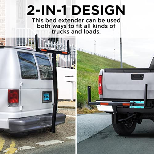 Mockins 2in1 Design 750lb Cap. Truck Bed Extender Hitch Mount