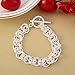 ANDI ROSE Fashion Jewelry 925 Sterling Silver Plated Circle Rings Bangle Bracelet (1258 Silver)
