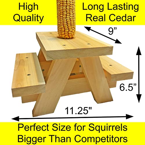 Large Squirrel Picnic Table Feeder Cedar Squirrel Feeders for Outside