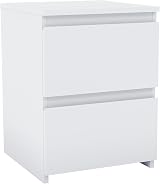 Vida Designs Denver 2 Drawer Bedside Chest White 52H 29.5W 29.5D view 8