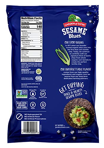 Garden of Eatin' Sesame Blues Corn Tortilla Chips, 7.5 oz. (Pack of 12) (Packaging May Vary)