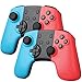 Sunjoyco Wireless Remote Pro Controller Joypad Gamepad for Nintendo Switch Console - Blue + Red (2-Pack)