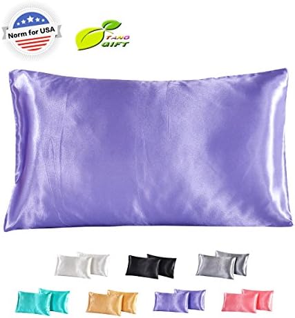 Silk Satin Pillowcase Standard Us For Hair And Skin Hypoallergenic King Size Silk Pillowcase Queen (Queen (1-Pack), lavender)