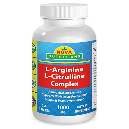 Nova Nutritions L Arginine L Citrulline Complex 1000 mg 250 Tablets