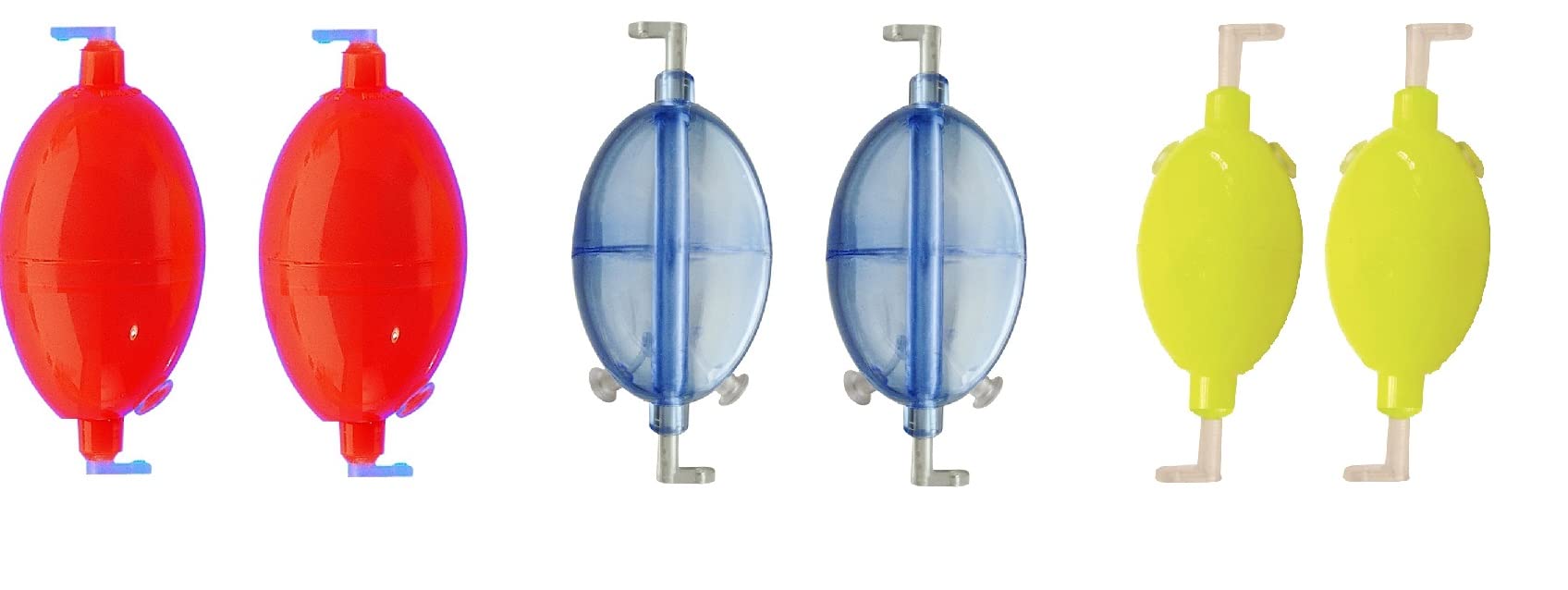 blntackle76 Set of 2 Water Balls Red, Yellow, Clear Oval 8.15, & 30 Grams, Bubble Water Ball Egg + Free Petri Sticker (Transparent 2 x 30 Grams)