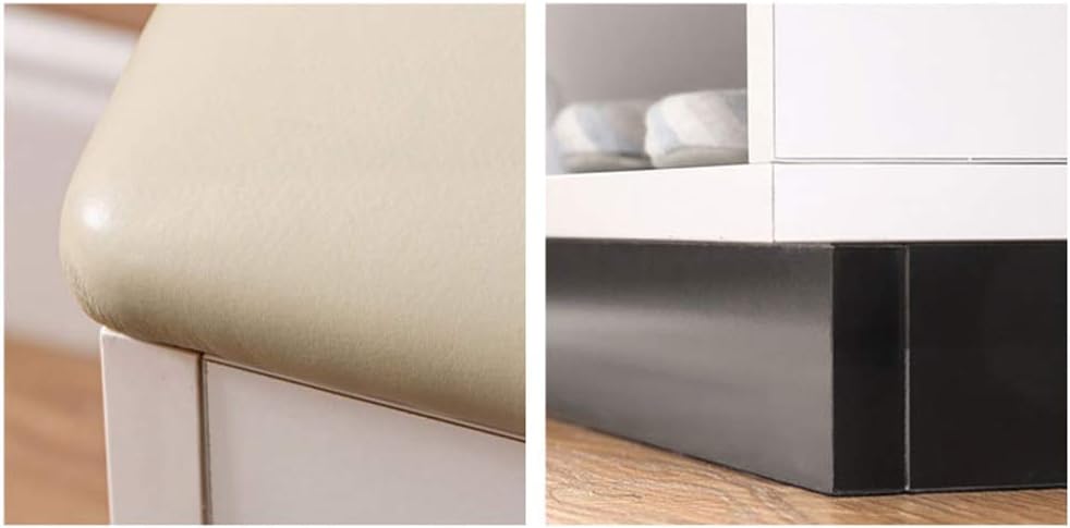 WEIZI Shoe Change Stool Storage Stool Low Stool Comfortable Storage Design Wide seat Suitable for Home Office Bed end Stool Entrance Furniture White