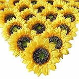 Ukeler 50pcs 3.5'' Artificial Sunflower Heads Bulk