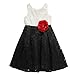 Bloome Girls' Big Lace Occasion Dress with Rhinestone Waist and Floral Trim