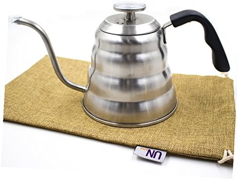 UName 1.2 Liter Stainless Steel Gooseneck Kettle with Built-in Thermometer, Pour Over Drip Coffee/Tea UN318