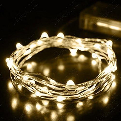 Sinohomie String Fairy Light 2M 20 LED Battery Operated Xmas Lights Party Wedding3 x AA Battery(Not Included) (White)