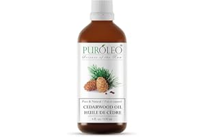 PUROLEO Himalayan Cedarwood Essential Oil 4 Fl Oz/120 ML (Packed in Canada) – 100% Pure Natural Undiluted Cedarwood Oil for D