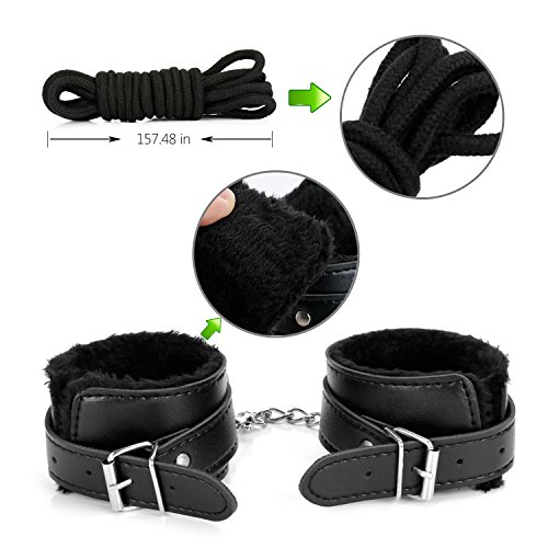 4 Bondage+Piece+Love+Cuffs+Black