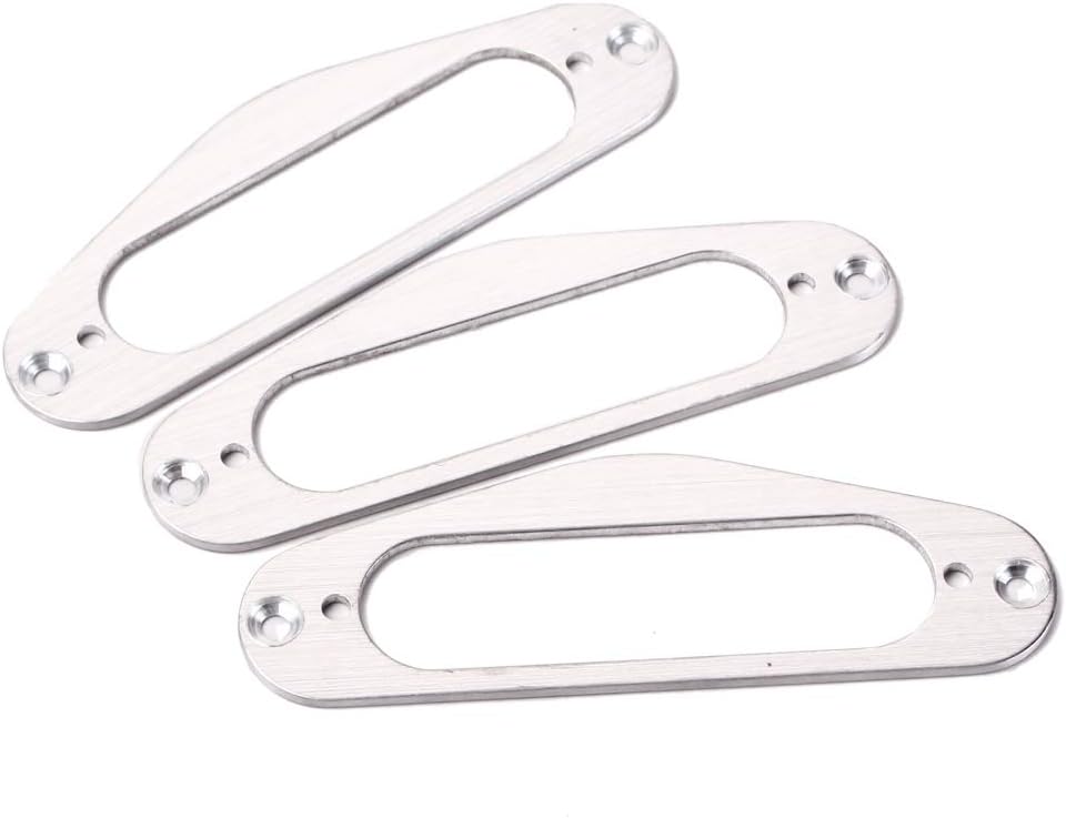 Alnicov 2 Pcs Metal Single Coil Pickup Surround Plate Mounting Ring for Guitar,Silver - Image 5