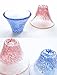 Toyo Sasaki Glass G635-T72 Cold Sake Glass, Pair, Congratulations Cup, Mt. Fuji Cold Sake Cup, Made in Japan, Blue & Red, 1.2 fl oz (35 ml), Pack of 2