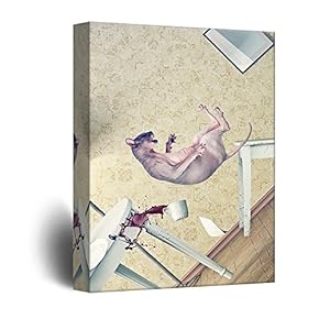 Canvas Wall Art - A Bad Moment for This Canadian Hairless Cat - Giclee Print Gallery Wrap Modern Home Art Ready to Hang - 12x18 inches