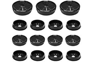 EASYEAH 15PCS Cable Grommets, 1-1/2"(38mm) Desk Hole Cover Petal Shaped Buckle Type Nylon Snap Bushing Grommet, Wire Hole Cover Insert for Cables and Cords Management and Protection of Cabinet, Black